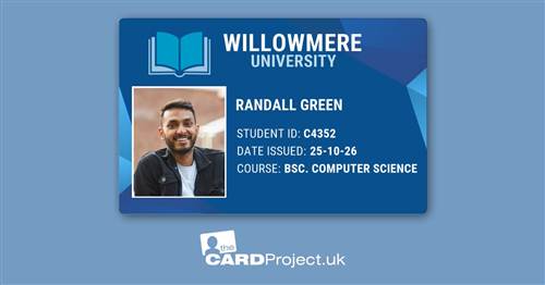 University Student ID Card - Library Book Blue